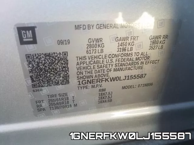1GNERFKW0LJ155587 фото 2