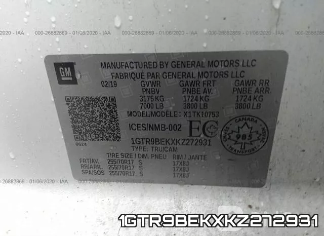 1GTR9BEKXKZ272931 фото 8