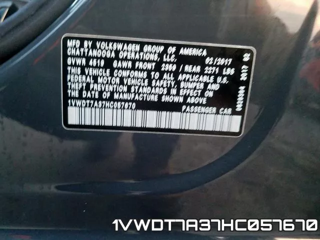 1VWDT7A37HC057670 фото 2