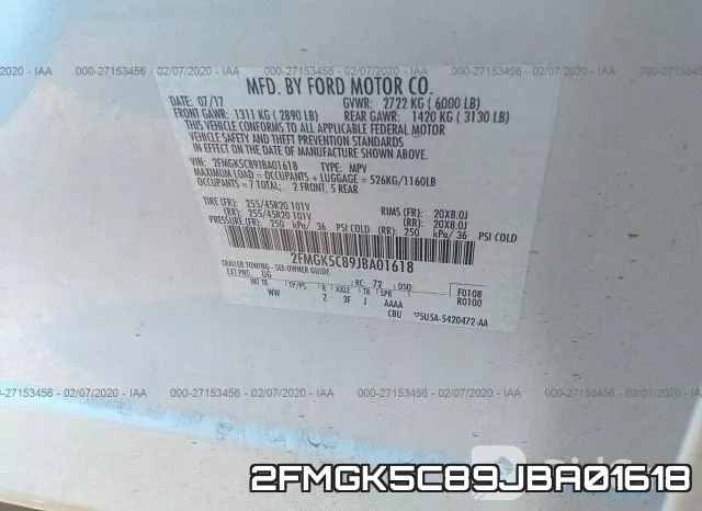 2FMGK5C89JBA01618 фото 4