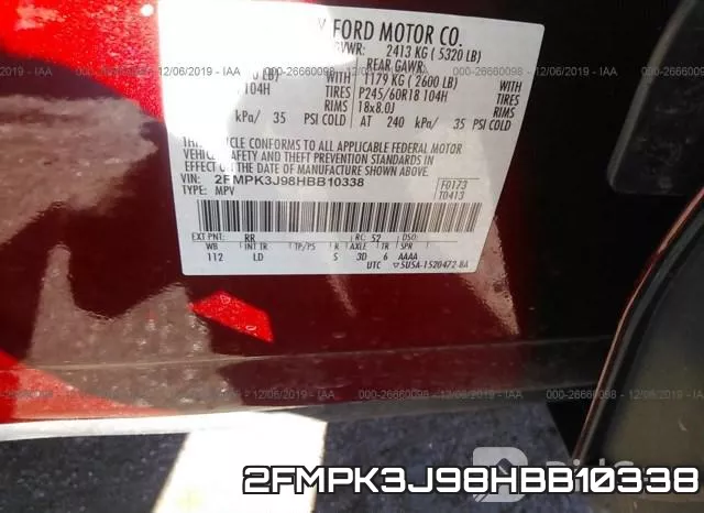 2FMPK3J98HBB10338 фото 8