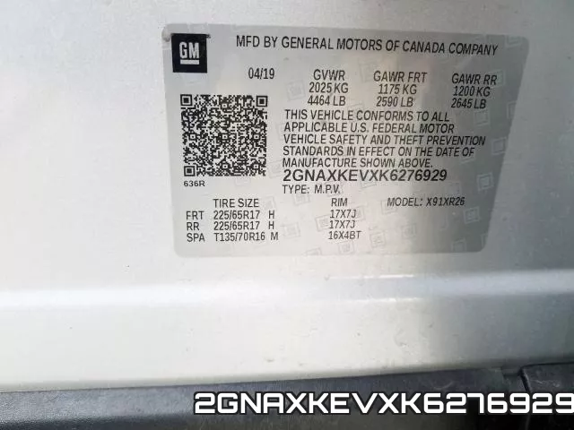 2GNAXKEVXK6276929 фото 2