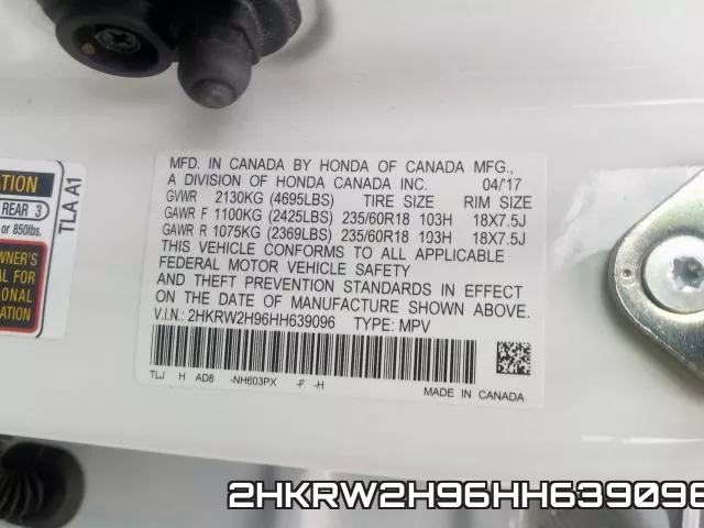 2HKRW2H96HH639096 фото 2