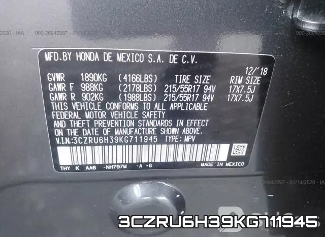 3CZRU6H39KG711945 фото 6