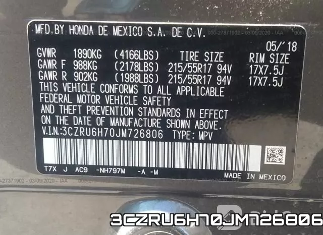 3CZRU6H70JM726806 фото 9