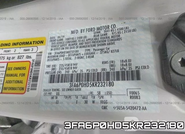3FA6P0HD5KR232180 фото 5