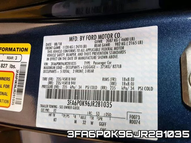 3FA6P0K96JR281035 фото 2