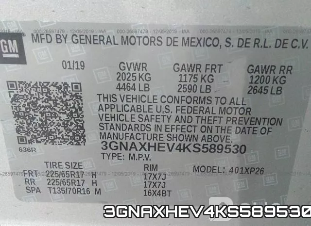 3GNAXHEV4KS589530 фото 7