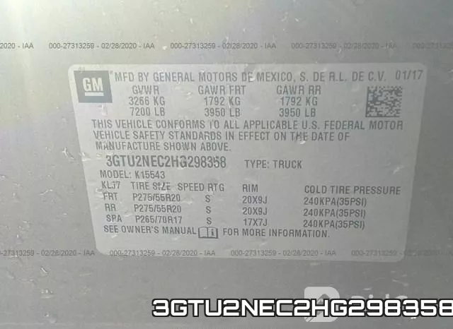 3GTU2NEC2HG298358 фото 8