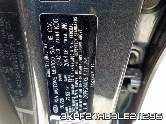3KPF24AD3LE211296 фото 2