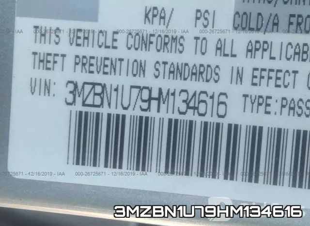 3MZBN1U79HM134616 фото 9