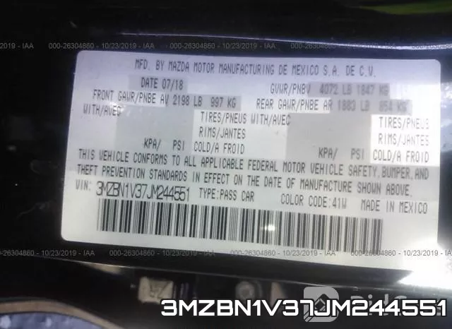 3MZBN1V37JM244551 фото 7