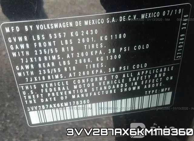 3VV2B7AX6KM178360 фото 5