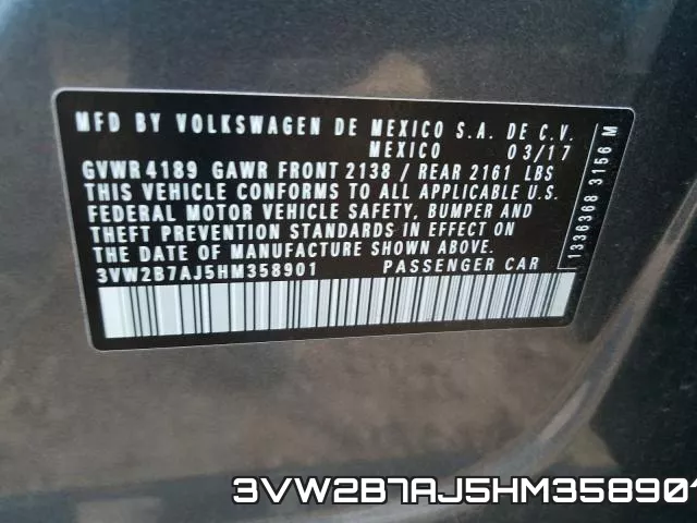 3VW2B7AJ5HM358901 фото 2
