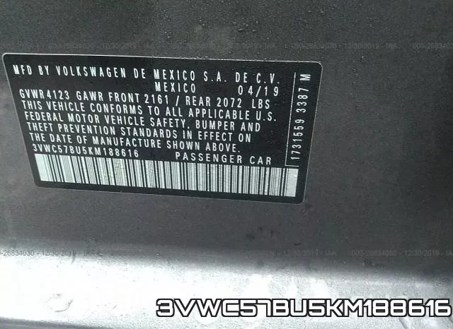 3VWC57BU5KM188616 фото 6