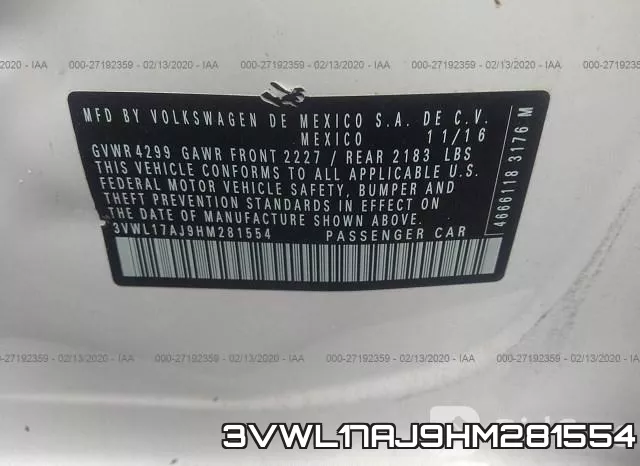 3VWL17AJ9HM281554 фото 9