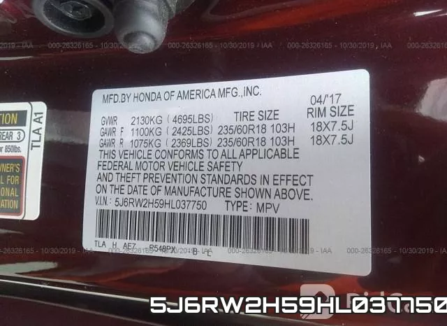 5J6RW2H59HL037750 фото 9