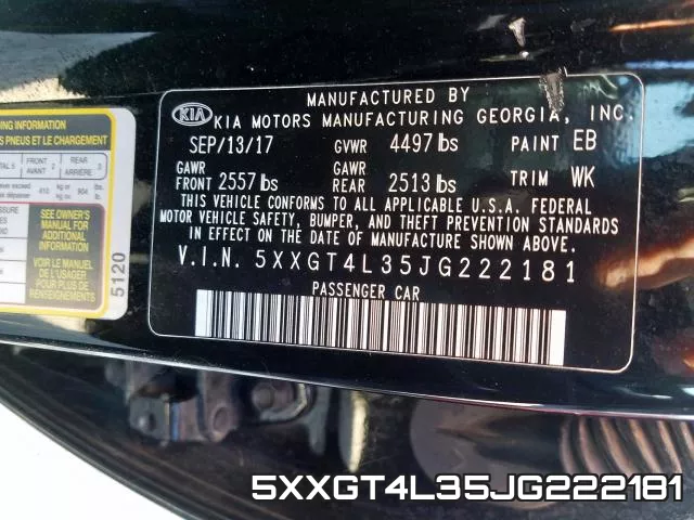 5XXGT4L35JG222181 фото 2