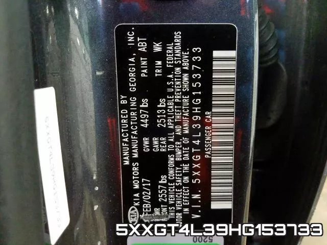 5XXGT4L39HG153733 фото 2