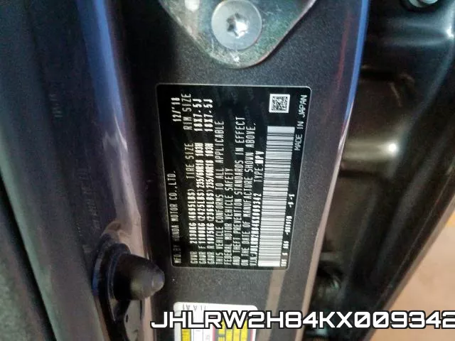 JHLRW2H84KX009342 фото 2