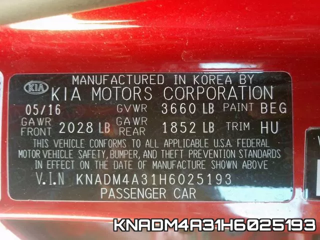 KNADM4A31H6025193 фото 2