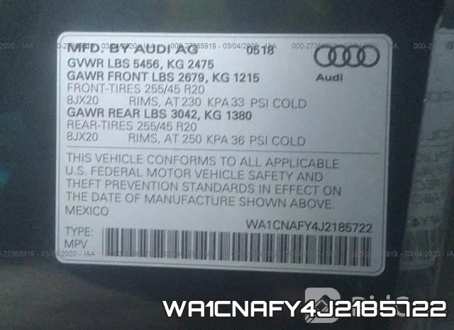 WA1CNAFY4J2185722 фото 7