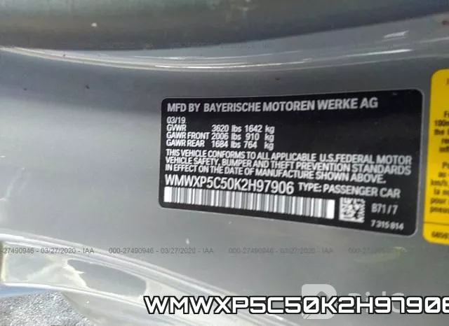 WMWXP5C50K2H97906 фото 9