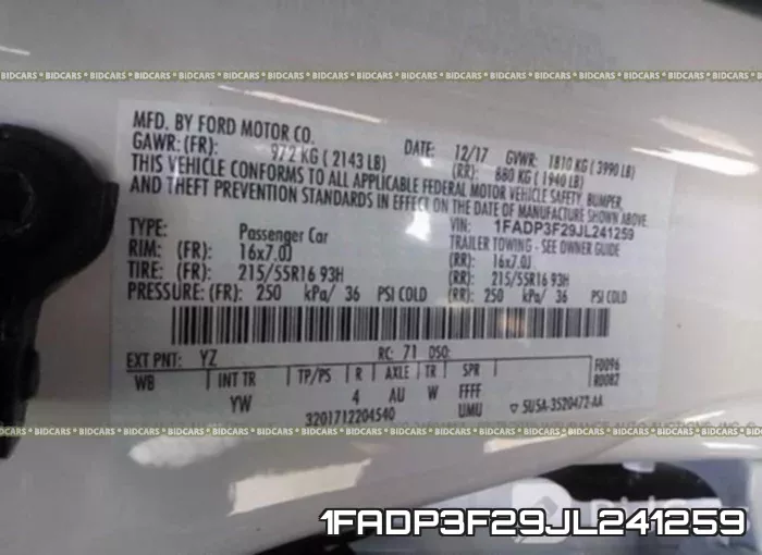 1FADP3F29JL241259 фото 10