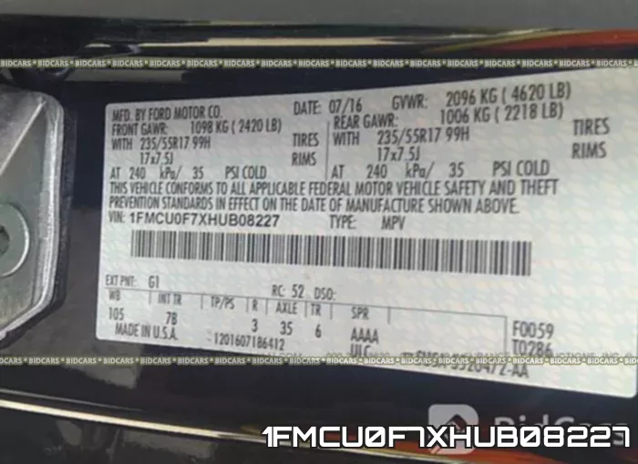 1FMCU0F7XHUB08227 фото 10