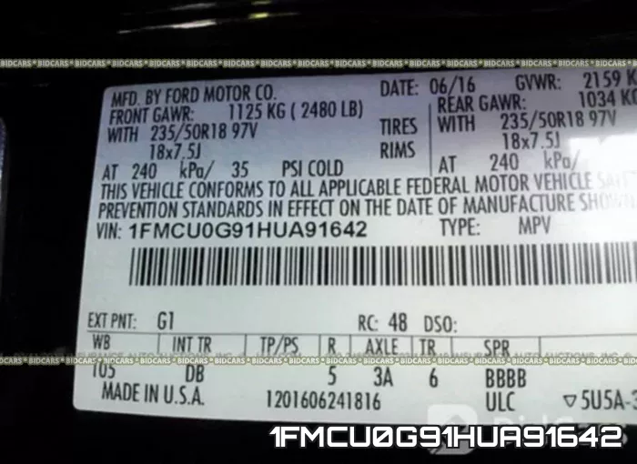 1FMCU0G91HUA91642 фото 10