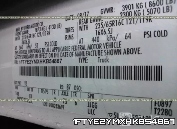 1FTYE2YMXHKB54867 фото 10