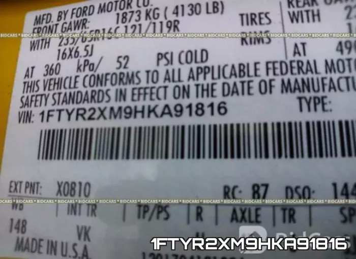 1FTYR2XM9HKA91816 фото 10