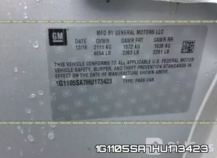 1G1105SA7HU173423 фото 10