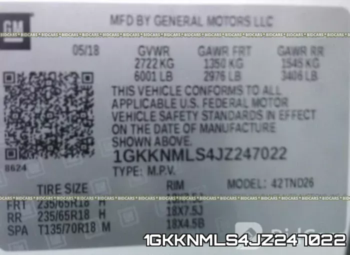 1GKKNMLS4JZ247022 фото 10