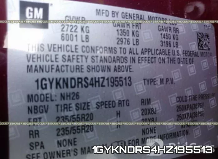 1GYKNDRS4HZ195513 фото 10