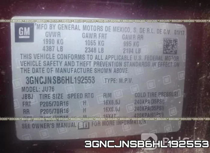 3GNCJNSB6HL192553 фото 10