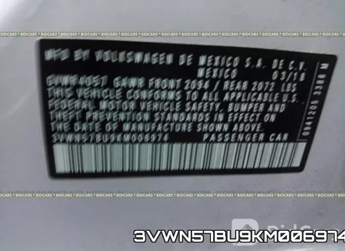 3VWN57BU9KM006974 фото 10