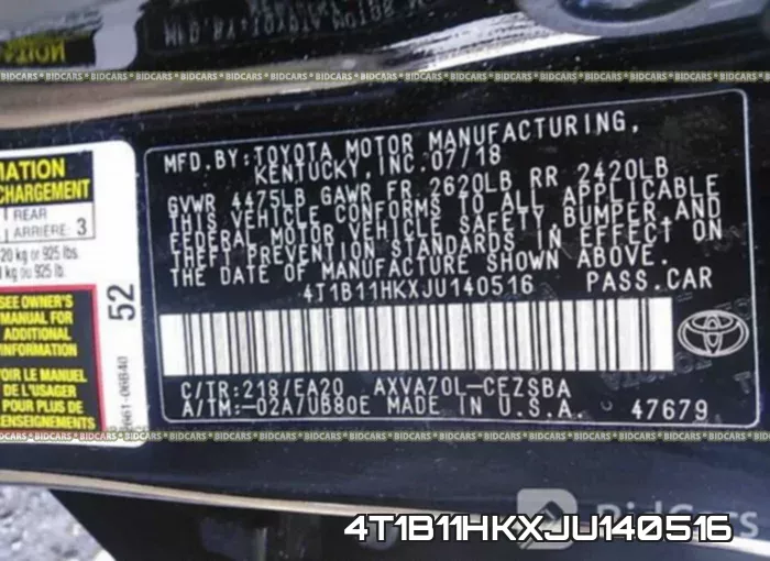 4T1B11HKXJU140516 фото 10