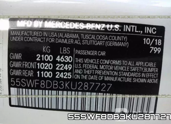 55SWF8DB3KU287727 фото 10