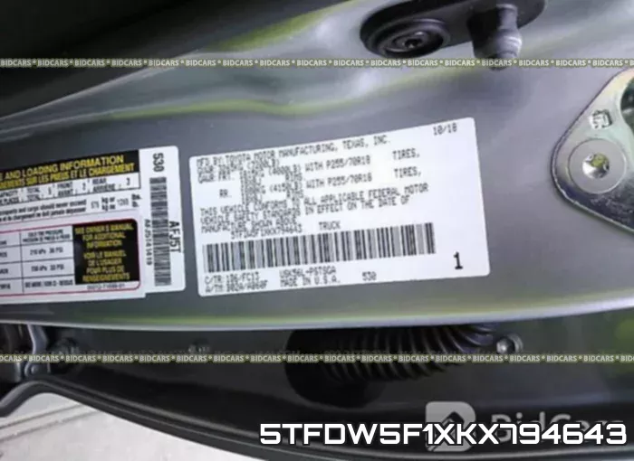5TFDW5F1XKX794643 фото 10