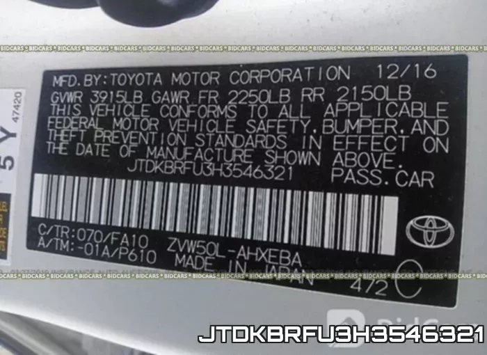 JTDKBRFU3H3546321 фото 10