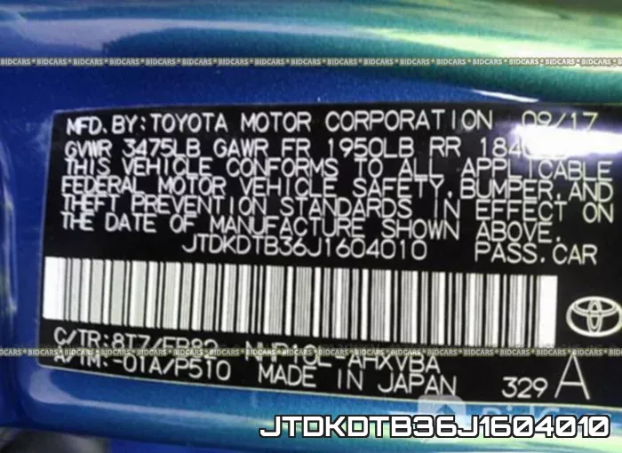 JTDKDTB36J1604010 фото 10