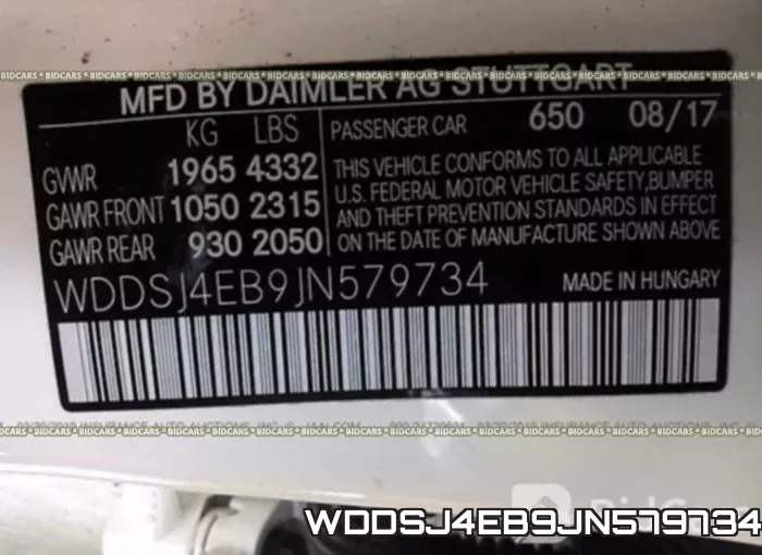 WDDSJ4EB9JN579734 фото 10