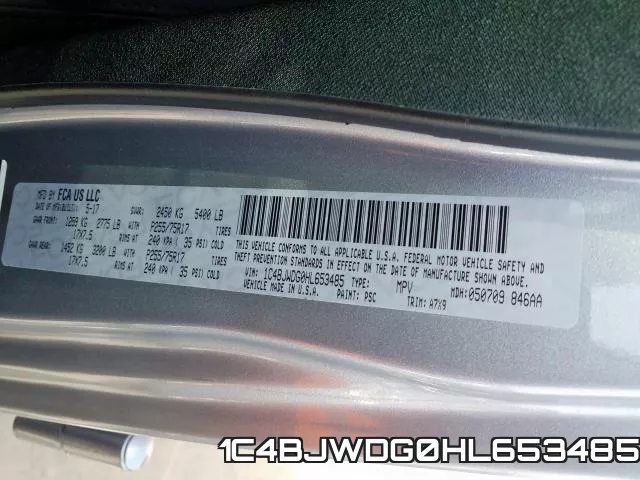 1C4BJWDG0HL653485 фото 2