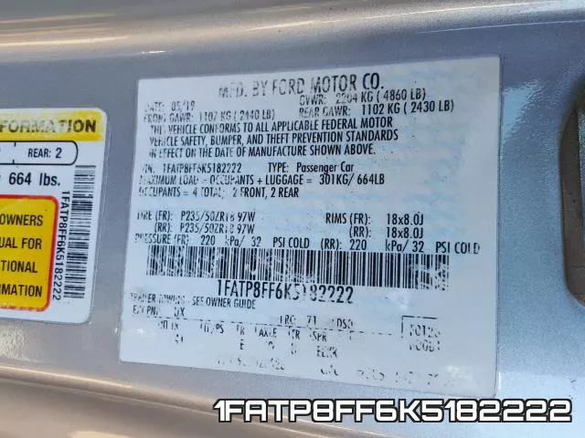 1FATP8FF6K5182222 фото 2