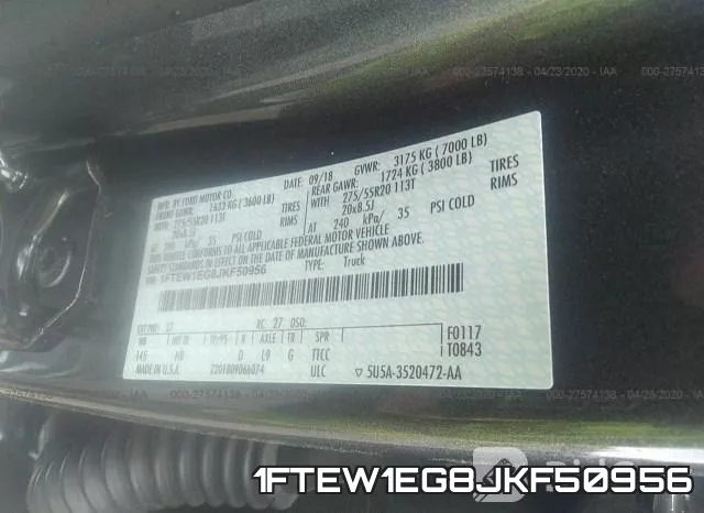 1FTEW1EG8JKF50956 фото 9
