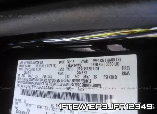 1FTEW1EP3JFA12349 фото 7
