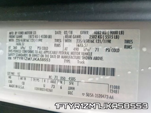 1FTYR1ZM7JKA58553 фото 2