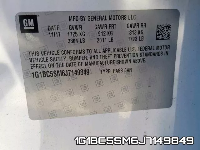 1G1BC5SM6J7149849 фото 2