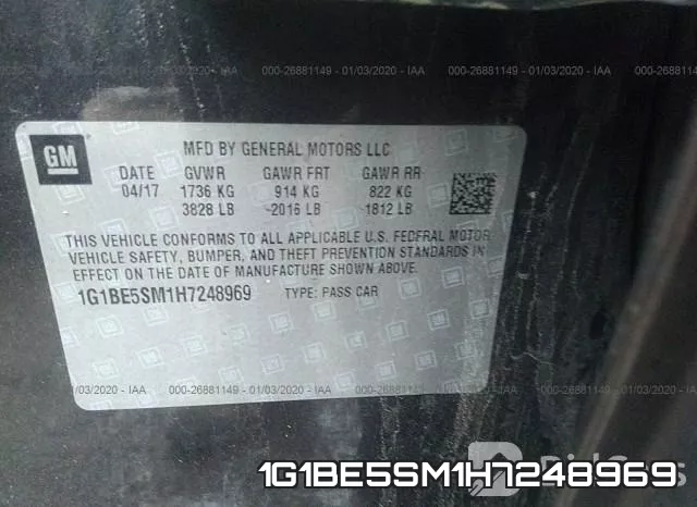 1G1BE5SM1H7248969 фото 9